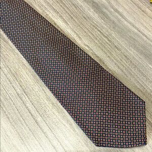 100% Silk Necktie Men’s tie navy blue and maroon red